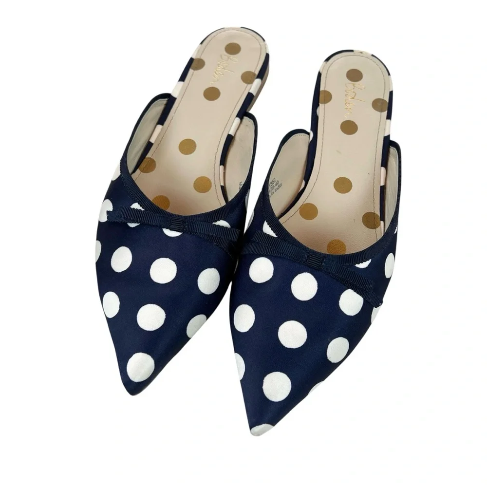 Boden Polka Dot Pointed Toe Slip On Flats - Picture 2 of 12